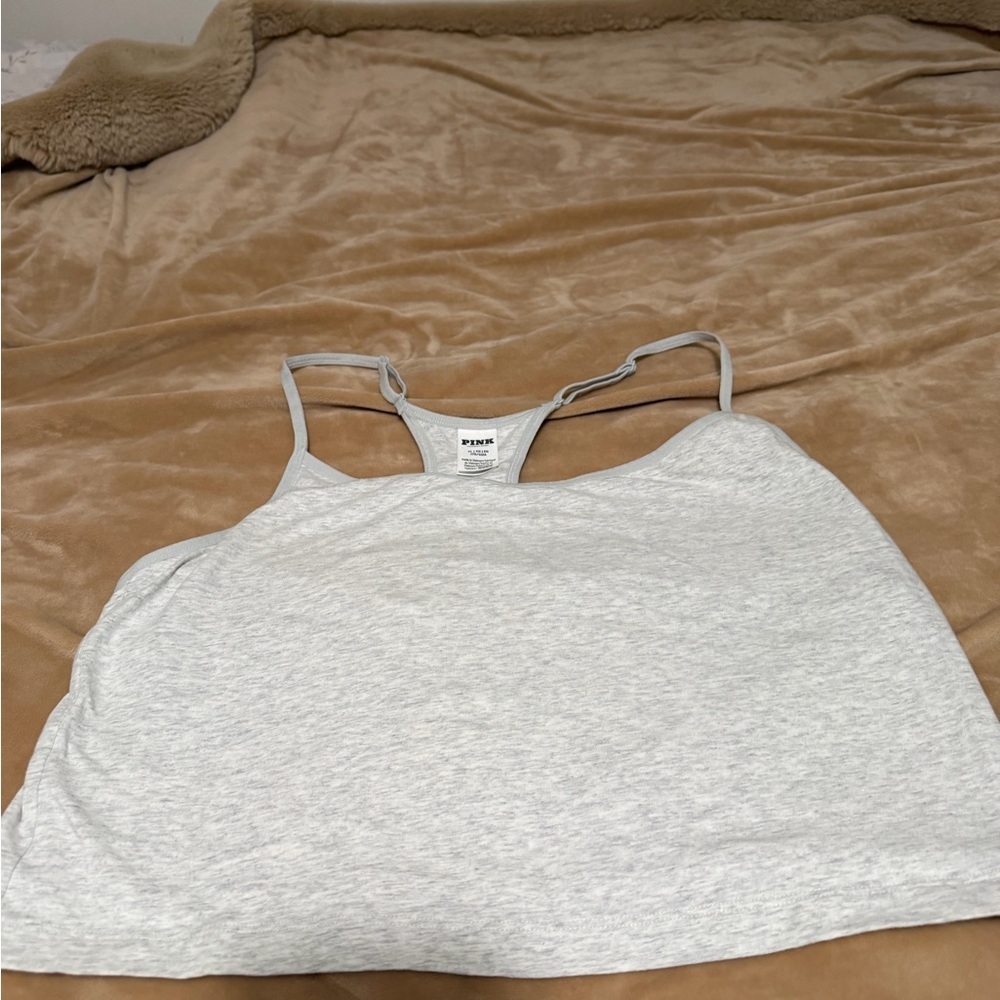 PINK Victoria’s Secret Light Gray Racerback Bralette Top XL